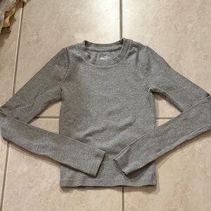 Hollister Grey Ribbed Long Sleeve